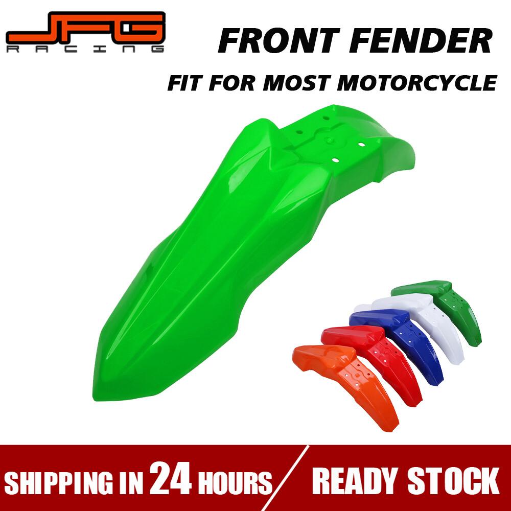 JFG Racing Motorcycle Universal Green Front Fender Plastic Cover Fenders Mudguards Beat Wave TMX Click XRM110 Sniper Nmax PCX YZF-R15 Skydrive Sport Raider Smash Gixxer Fury KLX150 Barako Boxer Rouser