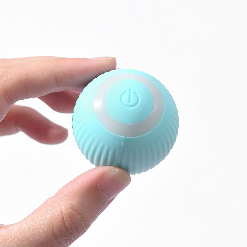 HamshMoc Interactive Cat Toy Ball Smart Electric Automatic Rolling Ball Led For Cat Intelligent Teaser Pet Toy USB Charge Kitten