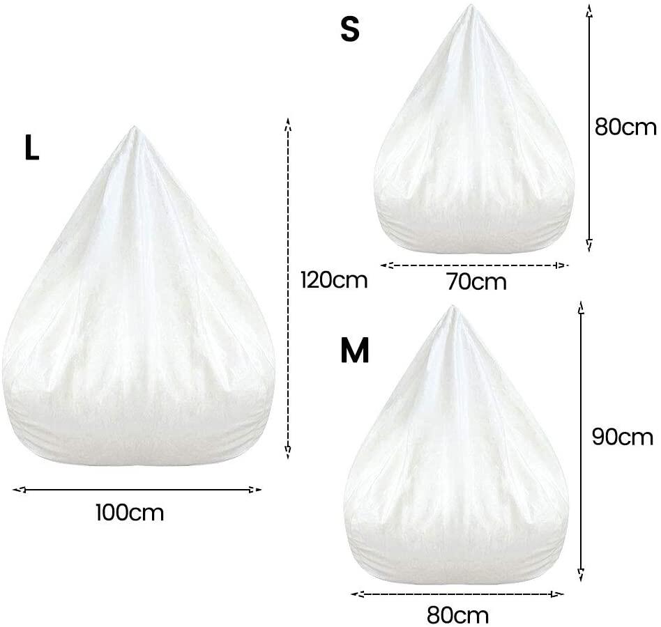 Beanbag Bìa, LƯỜI BIẾNG Sofa Bìa, Túi Đậu Lớn Màu Trơn Dày Vỏ Lót Trang Trí Nhà Cửa