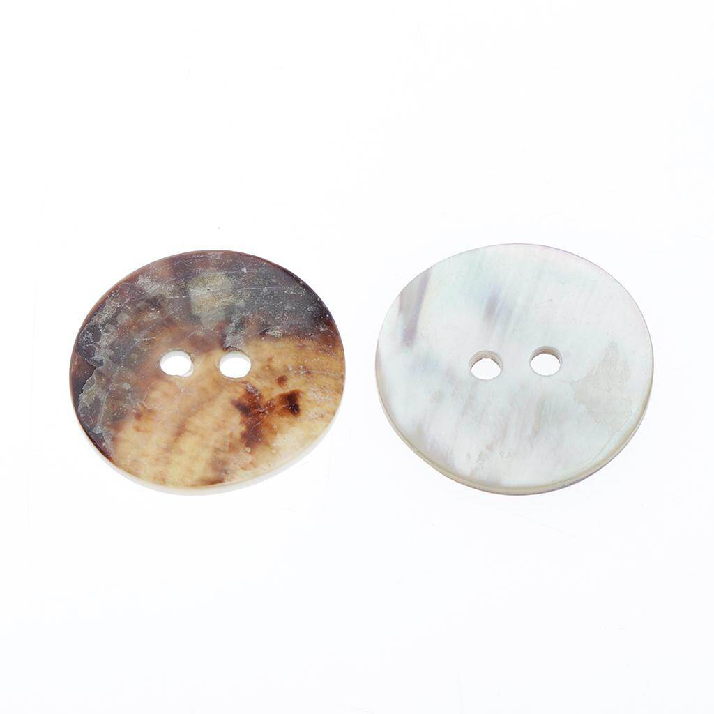 Baoblaze 50 Pieces Shell Button 2 Holes Sewing Button for Clothing Sweater