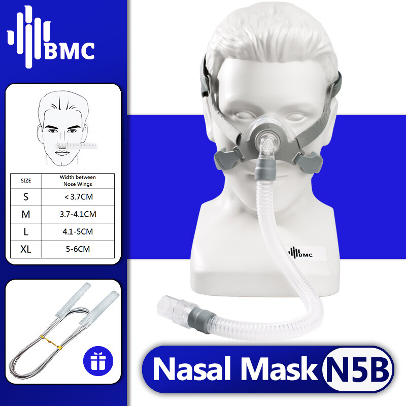 BMC N5B Nasal Mask With Headgear Silicon Gel Cushions For CPAP Auto ...