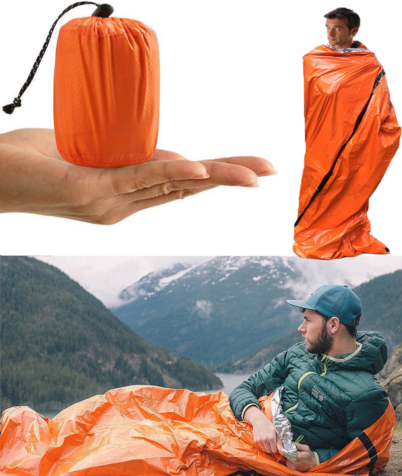 【AtotheR】Mini Sleeping Bag Outdoor Waterproof Emergency Camping Portable Tent Wigwam Reusable Mat Thermal Blanket 01
