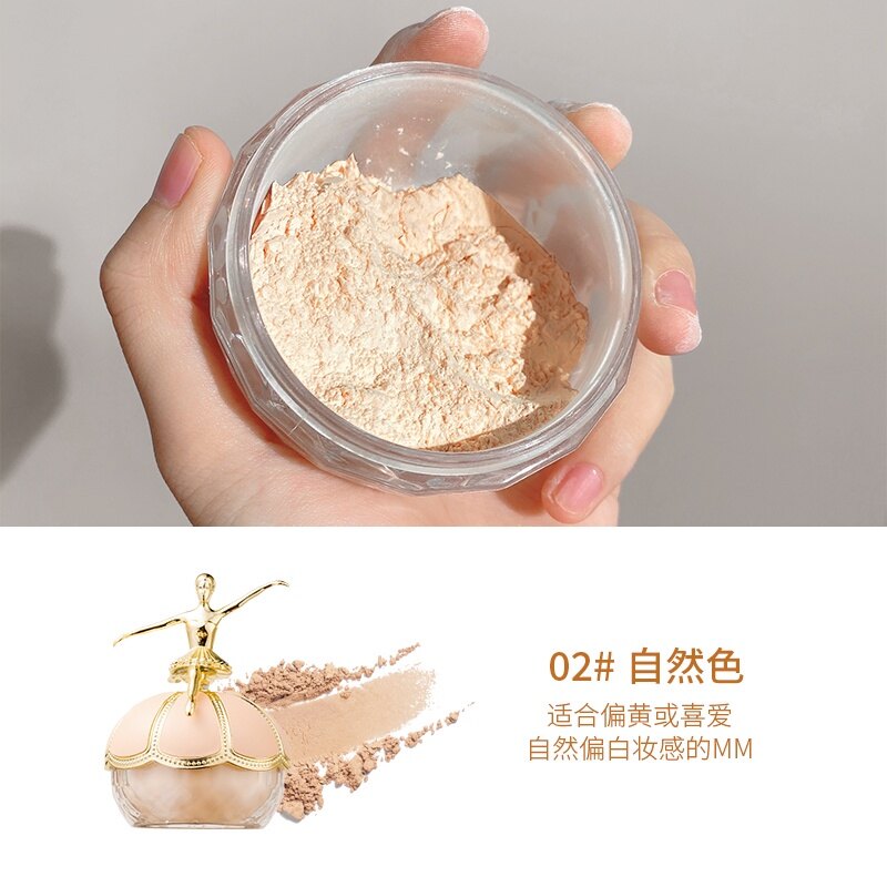 MACK ANDY Ballet Loose Powder Smooth Oil Control Natural Matte Shimmer Waterproof Long-Lasting Makeup Setting Powder