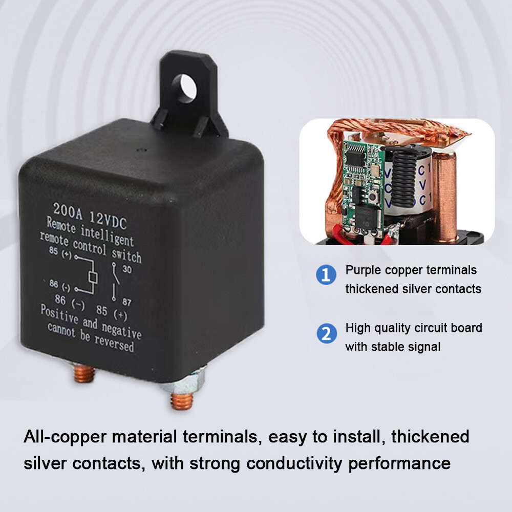 Điều Khiển Từ Xa Cảm Biến Thông Minh 12 V Rơle Xe Hơi 200A Kép Điều Khiển Từ Xa Không Dây Công Tắc Ngắt Kết Nối Vòng Xoắn Dây Đồng Công Tắc Cắt Mát Ắc Quy
