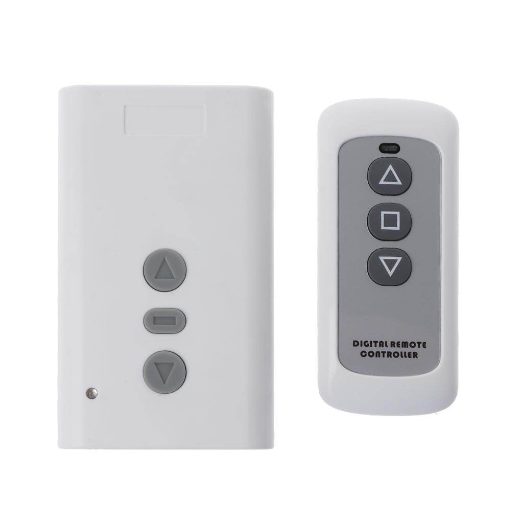 433MHz AC220V 2CH Relay Receiver+RF Transmitter Wireless Remote Control Switch for Garage Door Motor Forward Reverse Projector Curtain Control