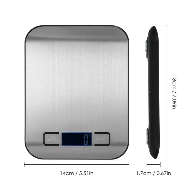 Digital Kitchen Scale 10Kg 5Kg Precision Electronic Food Scale For Cooking And Baking Measuring Tools Stainless Steel Balance