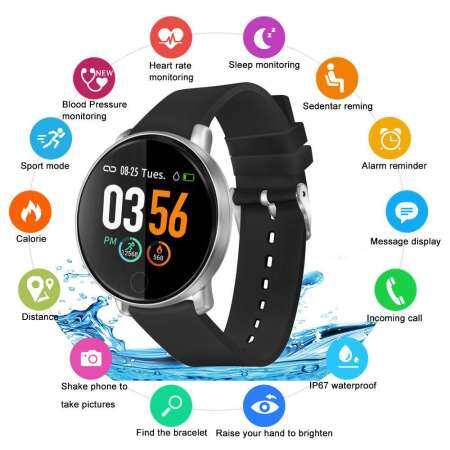 NiceEshop 1.3 นิ้วหน้าจอสัมผัส S226D สมาร์ทวอท์ช, IP67 กันน้ำสายรัดข้อมือฟิตเนส Bands, การตรวจสอบการนอนหลับพร้อม Pedometer ข้อความเตือนสำหรับ Android IOS NiceEshop 1.3 นิ้วหน้าจอสัมผัส S226D สมาร์ทวอท์ช, IP67 กันน้ำสายรัดข้อมือฟิตเนส Bands, การตรวจสอบการนอนหลับพร้อม Pedometer ข้อความเตือนสำหรับ Android IOS