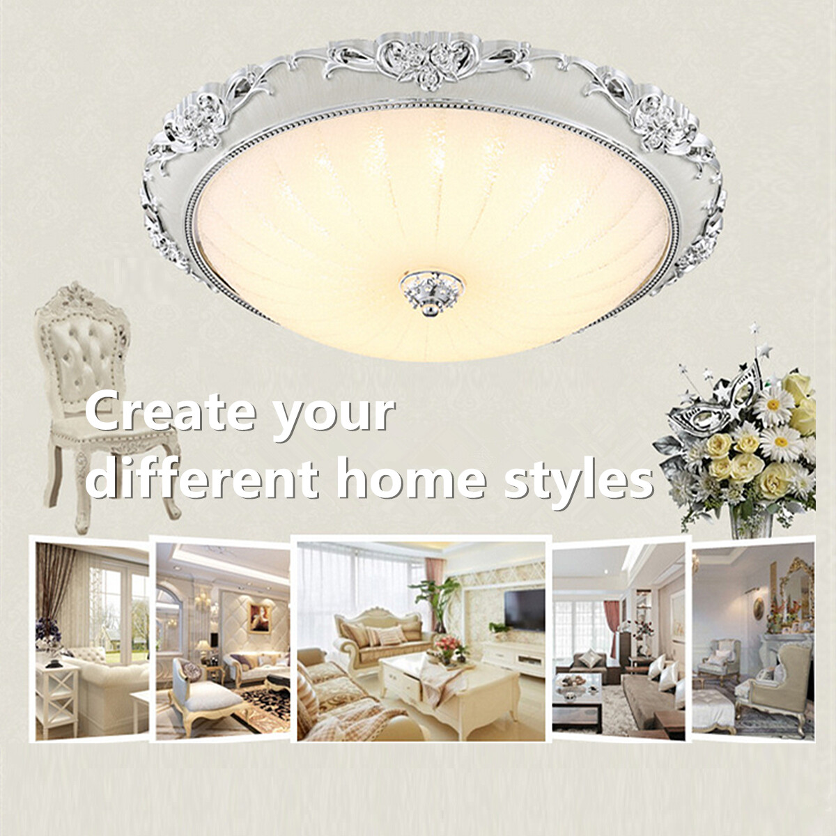 Đèn trần Led pha lê Châu Âu, Đèn Led phòng ngủ, đèn trần phòng khách, ban công lối đi phòng ăn