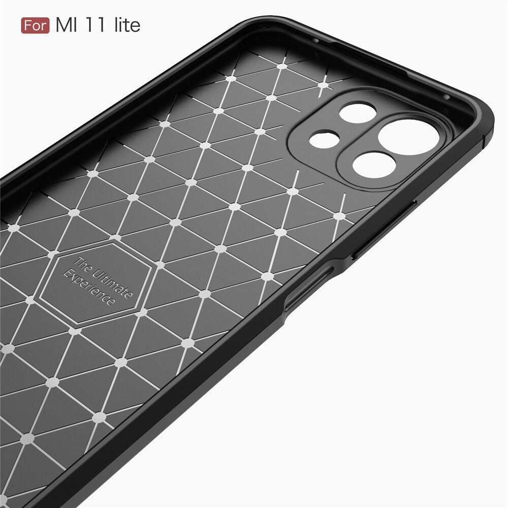 Lenuo Tpu เคสสำหรับ Xiaomi Mi 11 Lite คาร์บอนไฟเบอร์ซิลิโคน Brushed Anti Knock ฝาหลังปลอก 4605