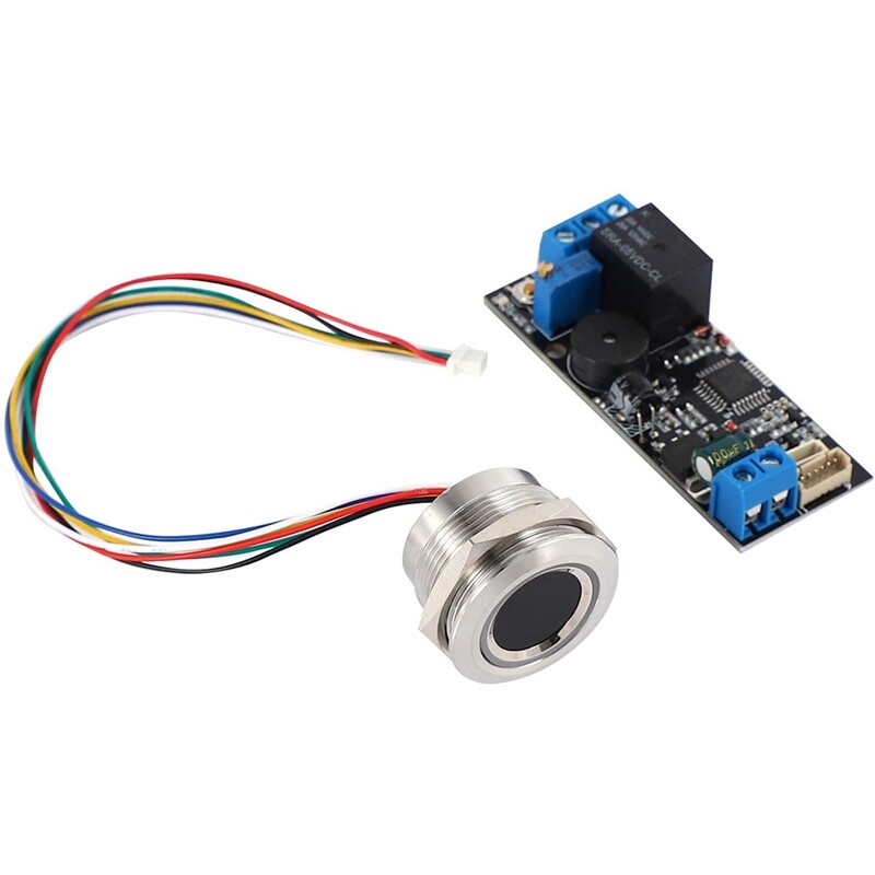 K202 DC12V Low Power Fingerprint Control Board + R503 Fingerprint Module Round Fingerprint Recognition Module