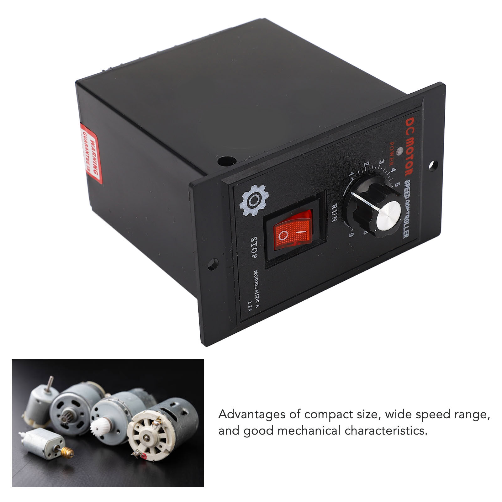 DC Motor Speed Controller 220VAC Input 200VDC Output ABS Wide Speed Range Motor Speed Switch for Replacement