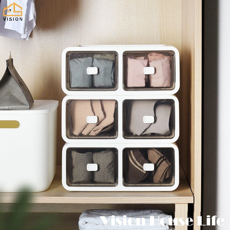 Hộp Đựng Đồ Lót Kiểu Ngăn Kéo Tầm Nhìn, Hộp Lưu Trữ Chia Nhiều Lớp, Tủ Đựng Tất Áo Ngực Có Thể Xếp Chồng Hộp Phân Loại Đa Chức Năng