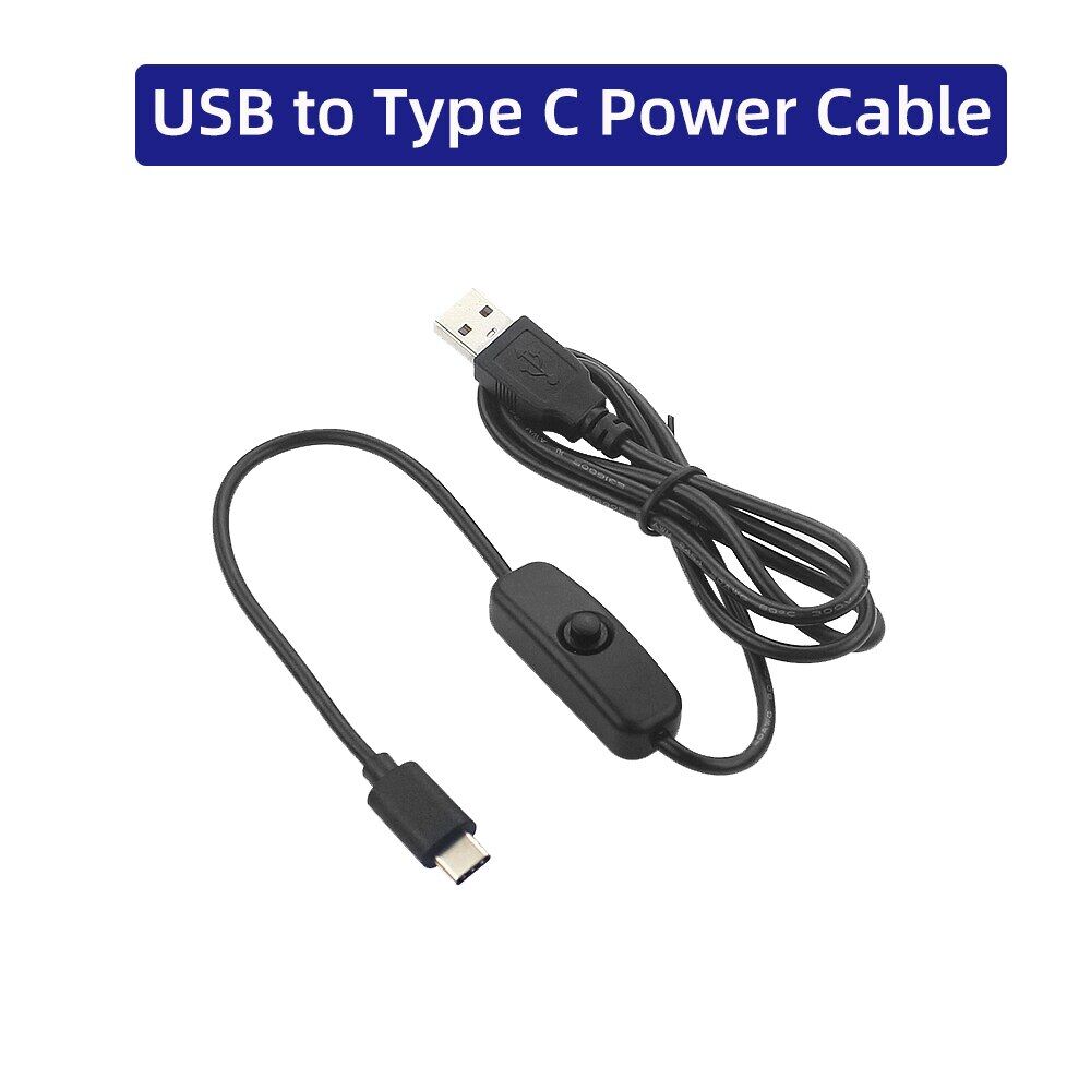 Cáp Nguồn 3A Raspberry Pi 4 1M Cáp Sạc USB Type C Có Nút Công Tắc Bật/Tắt Cho Điện Thoại Android Raspberry Pi 4