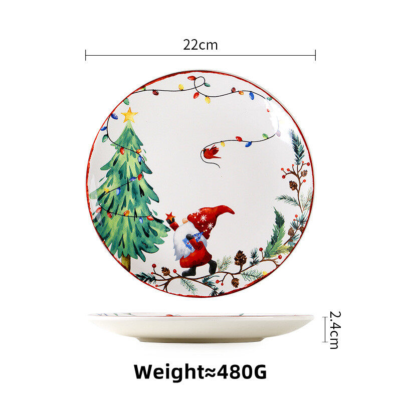 OMK Christmas series Ceramic Dinner Plates 8.5 inch and 11 inch