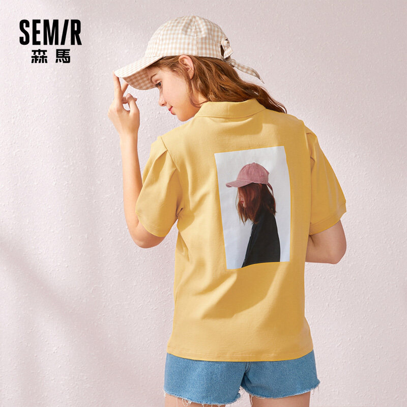 Semir T-Shirts In Họa Tiết Phía Trước Ngắn-Tay Áo T-Shirt Crewneck Mềm T-Shirts