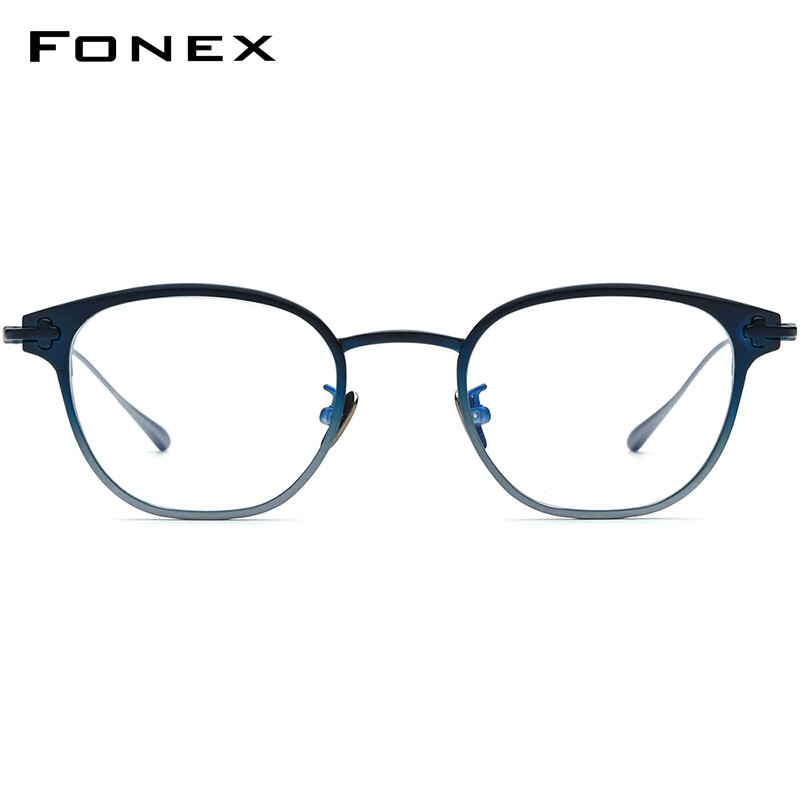 FONEX Gọng kính Titan Phụ Nữ thiết kế thương hiệu retro cổ điển Kính mắt dáng vuông Nam Giới Đầy Đủ Rim Chất Lượng Cao Nhật Bản Ultralight Tùy Chỉnh kính mắt cho mắt Castor