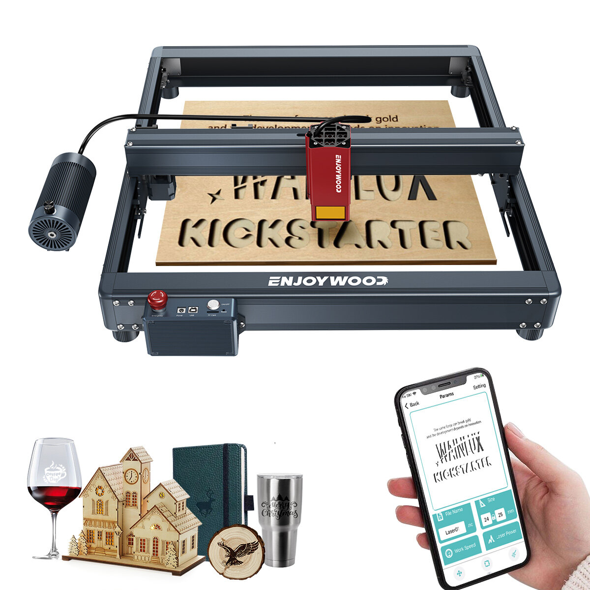 ENJOYWOOD E20 20W Upgrade Lasers Engraver with Air Assist System