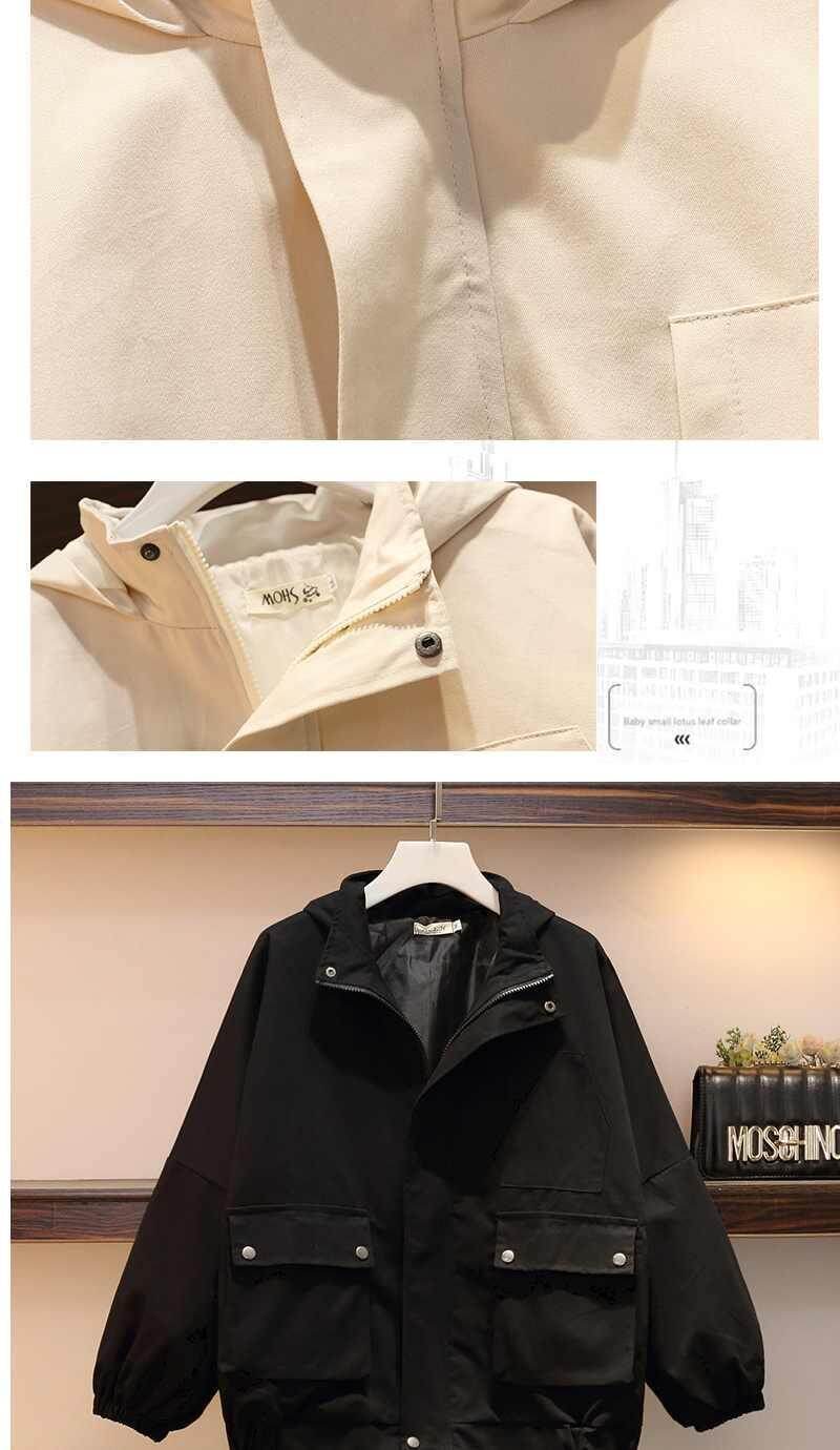 Plus Size Women's Tooling Cold Student Long-sleeved Cardigan Jacket
