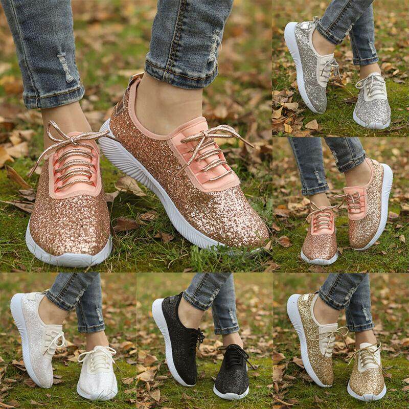 glitter lace up trainers