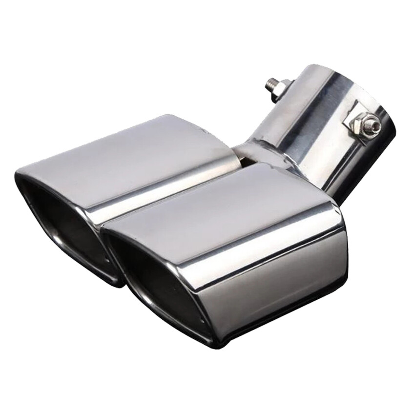 Car Exhaust Pipe Muffler Tail Pipe Outlet Nozzle End Universal Stainless Steel Square End One Change Two Double Car Accessories