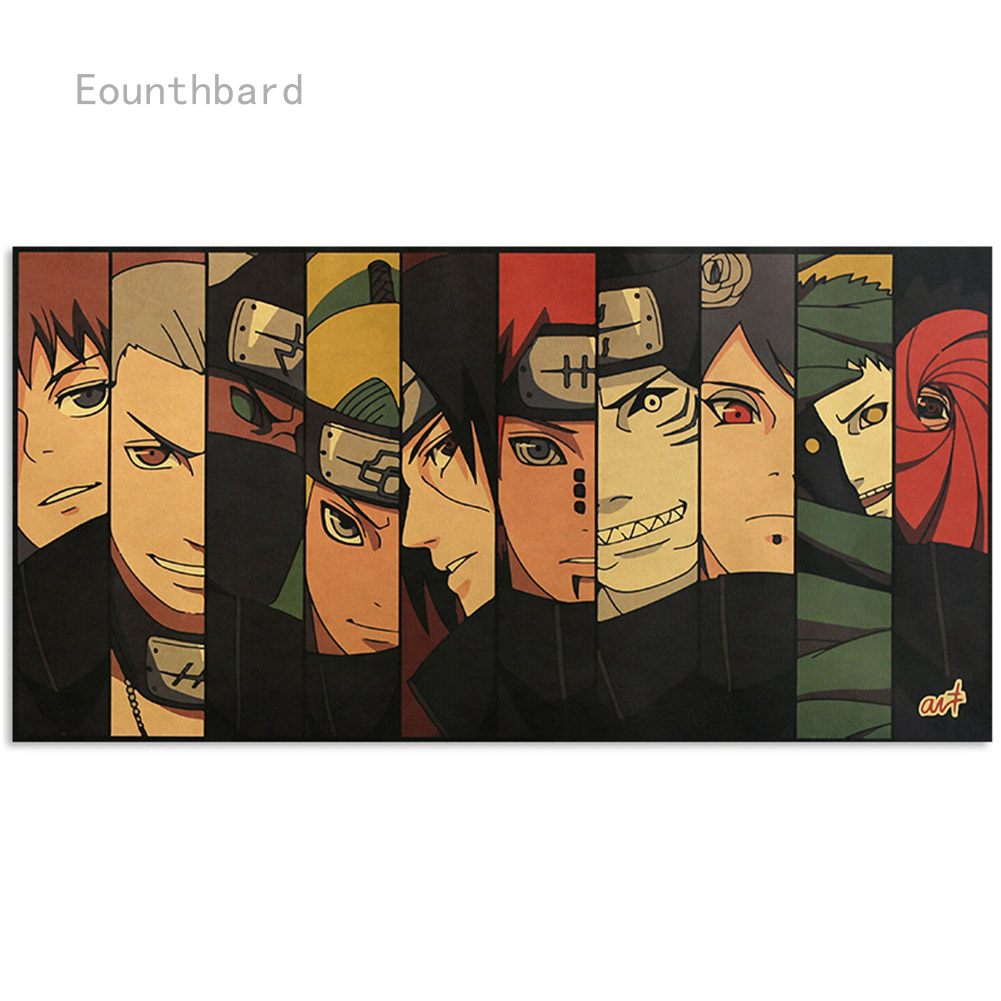 2019 Naruto classic cartoon kraft Bar Counter Retro Kraft Paper Poster
