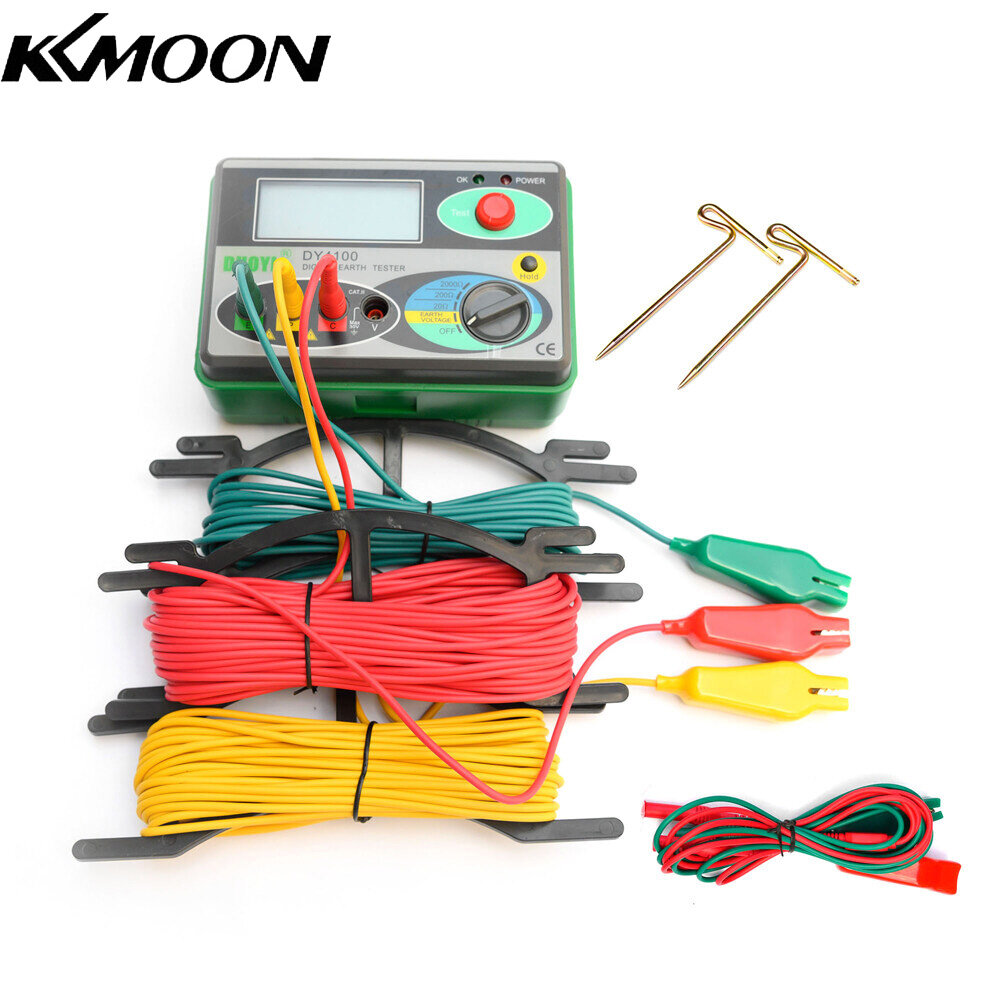 KKmoon DUOYI Ground Resistance Tester Digital Meggers Protections Grounding Resistance Meter Ground Resistance Tester Earth Resistance Tester Ground Resistance Instrument Megohmmeter