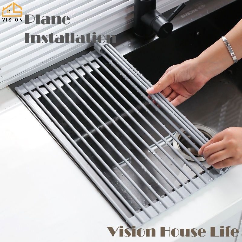 Giá Để Ráo Nước Bồn Rửa Có Thể Gập Lại Tầm Nhìn Tấm Thoát Nước Bằng Silicon Giá Để Đồ Nhà Bếp Giá Đựng Bát Đĩa Và Bộ Đồ Ăn Giỏ Thoát Nước Bồn Rửa Tấm Cách Nhiệt