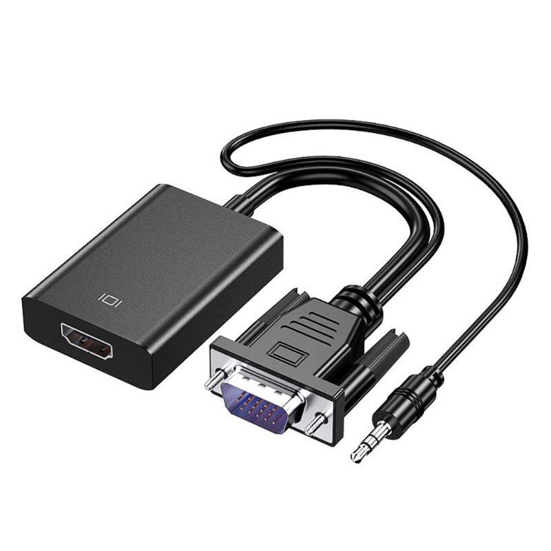 Vga to hdmi- converter cable female vga male to hdmi- adapter with 3.5mm output for pc laptop to hdtv projector