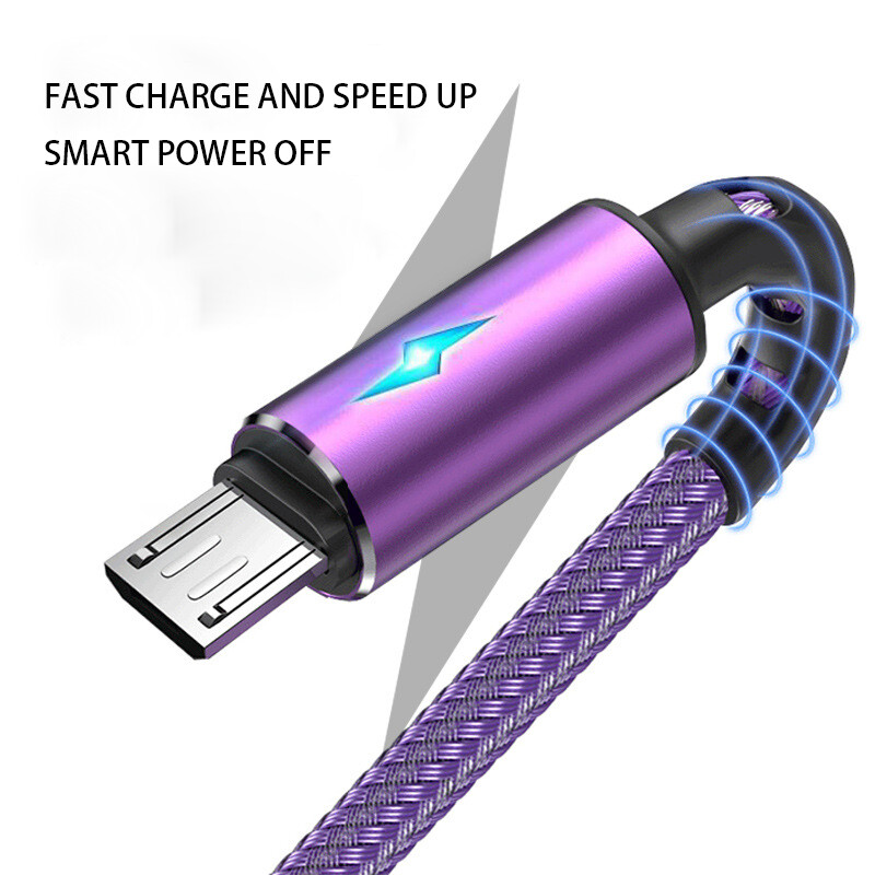 Cáp Micro USB Dây Dữ Liệu Sạc Nhanh LED 5A Cho Android Phụ Kiện Điện Thoại Di Động Cáp Sạc