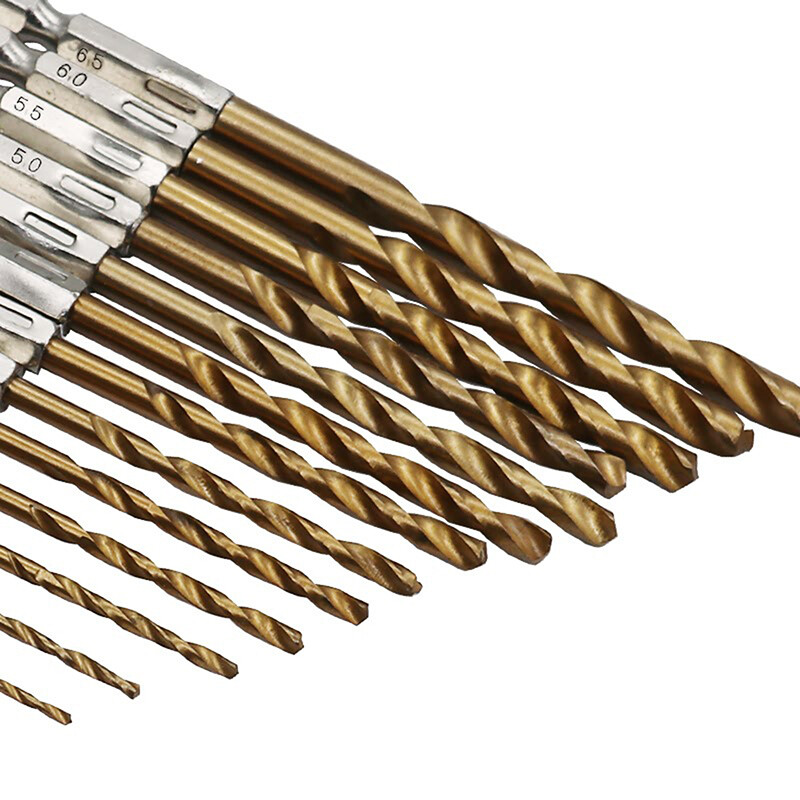 13Pcs 1/4 Hex Shank 1.5-6.5mm Drill Bits HSS High Speed Steel Drill Bit Set Tool