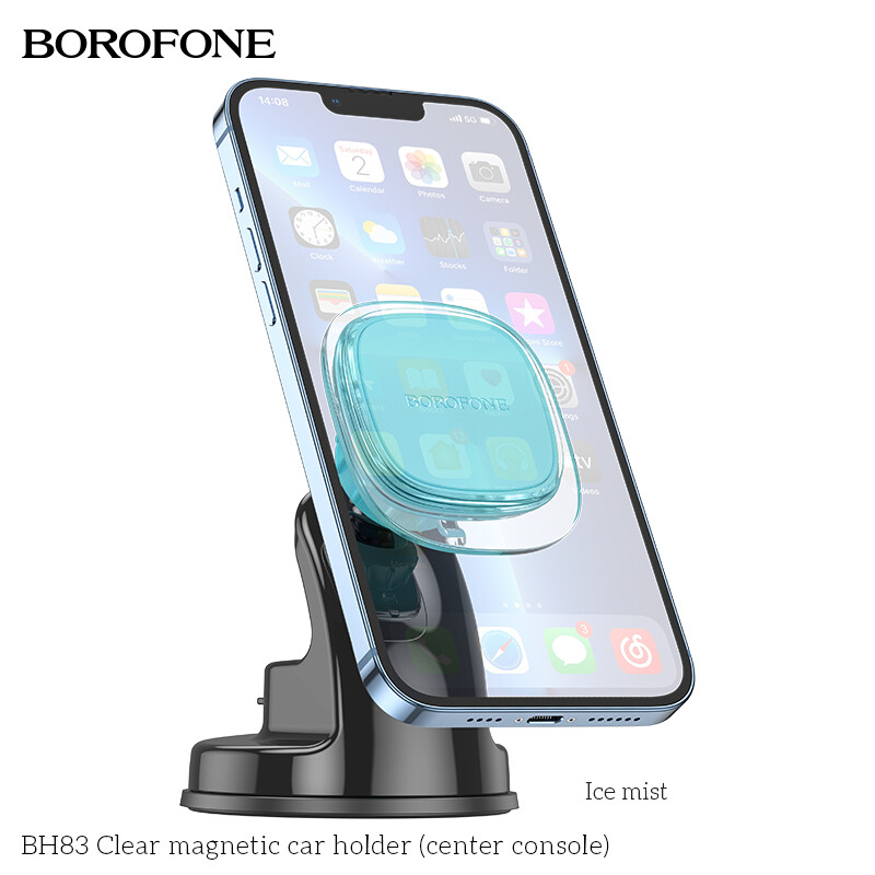 BOROFONE BH83 Clear Strong Magnetic Car Phone Holder Center Console  /Windshield Holder Mount Dock For inches All Smartphone