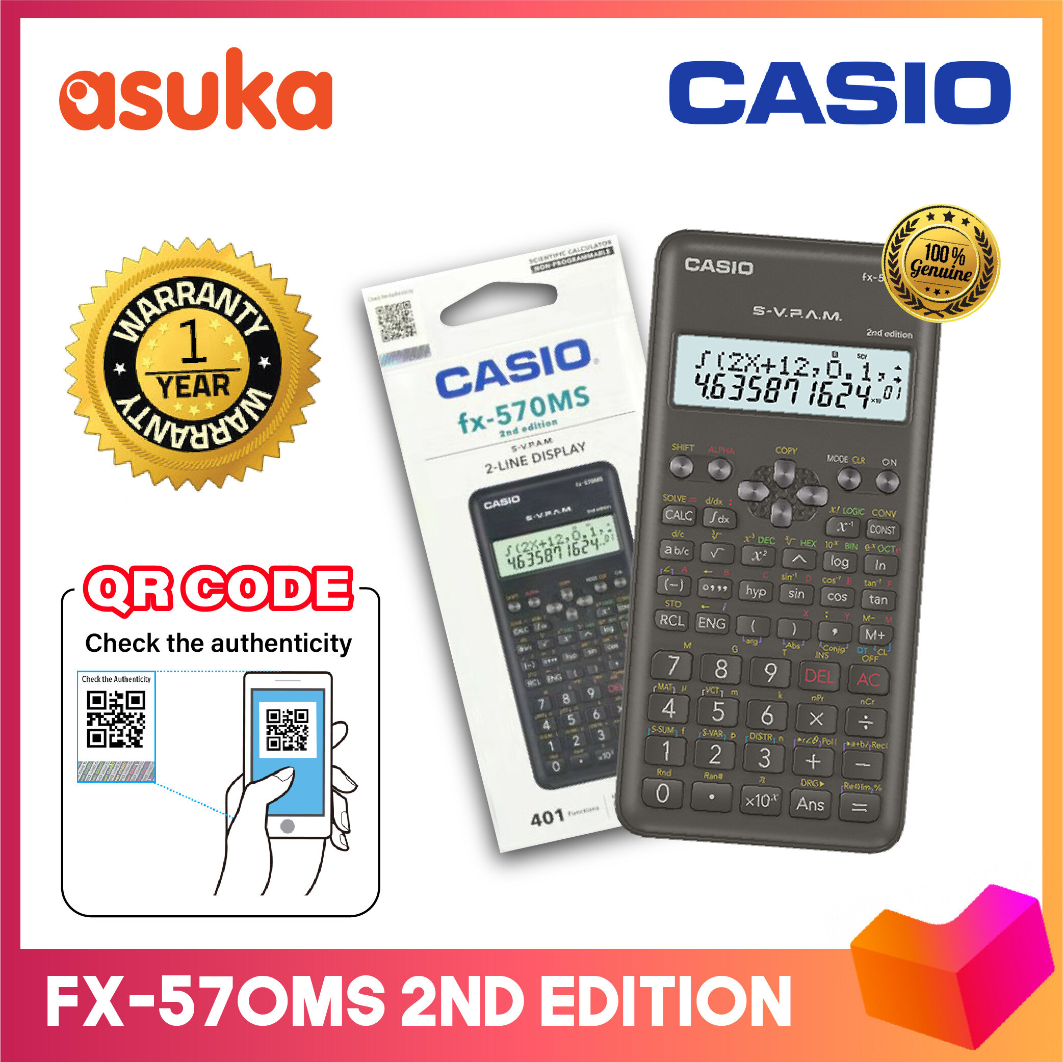 Casio Rechner Mini HS-8LV-BK-W