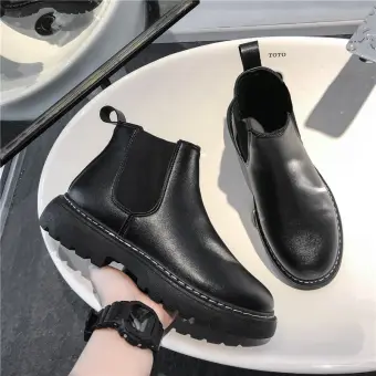 mens short black boots