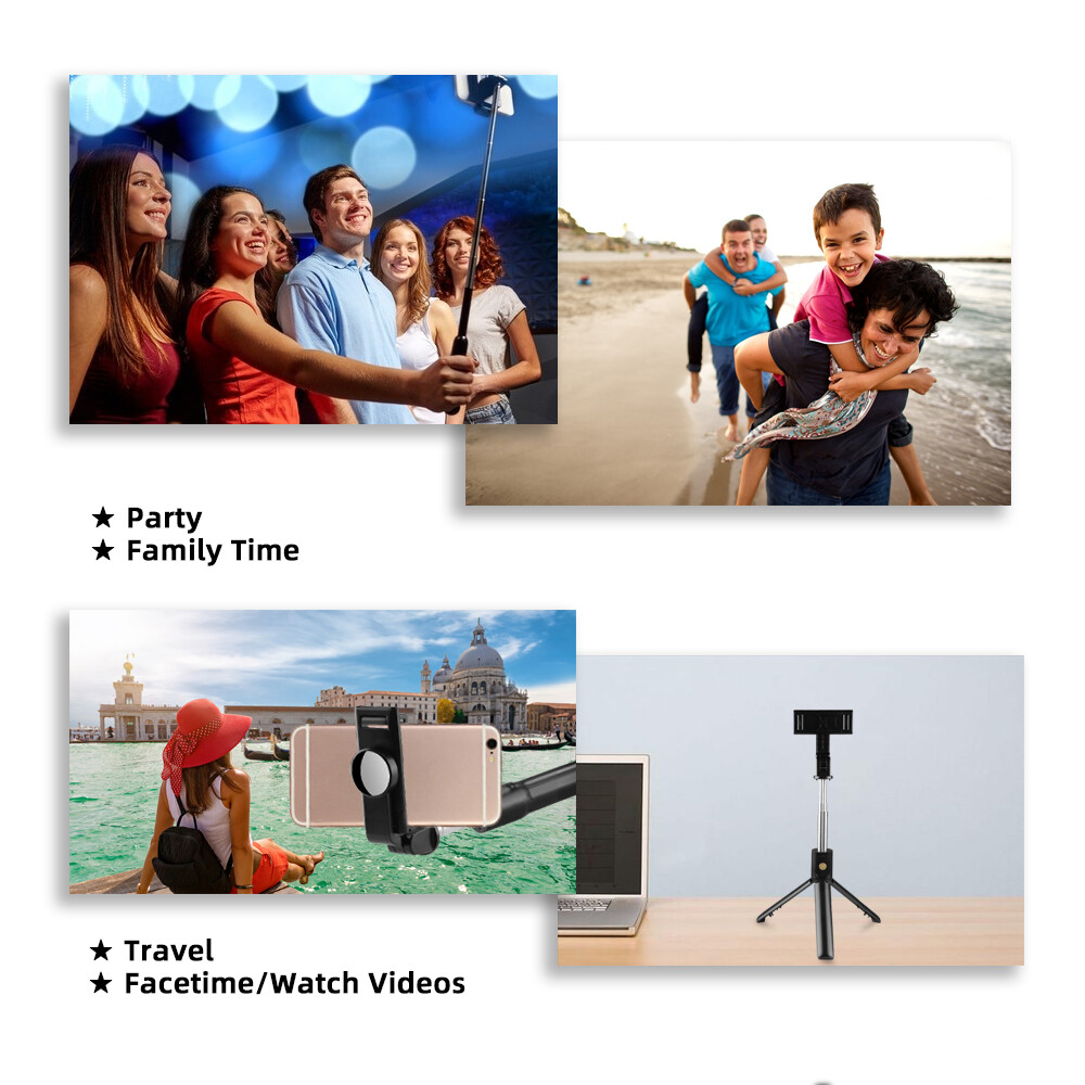 Gậy Selfie Bluetooth Không Dây Zeallion Có Gương Và Điều Khiển Từ Xa Mini Và Chân Máy Có Thể Mở Rộng Giá Đỡ 1 Chân Có Thể Gập Lại Cuộc Gọi Video Cầm Tay Cho Iphone Xiaomi Samsung Oppo Vivo
