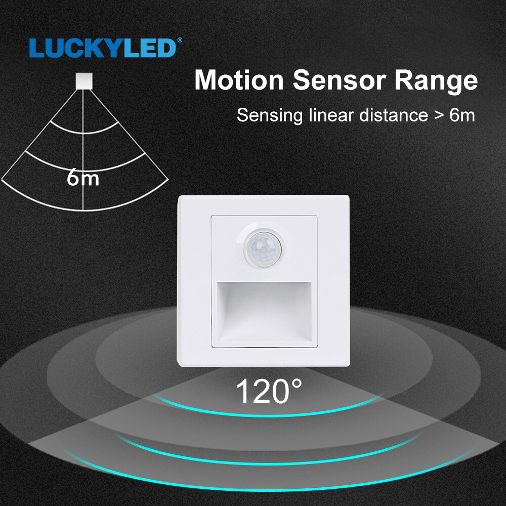 180-240V Night Light Smart Light PIR Motion Detector Sensor LED Stair Light Recessed Step Light Ladder Wall Light Kitchen Foyer