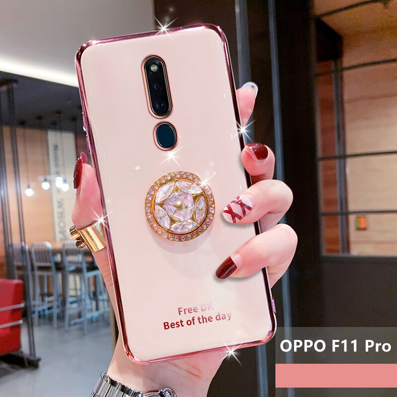 For OPPO F11 Pro Electroplated Letters Phone Case For OPPO F11 Pro Phone Case Bling Crystal Holder Cover Soft TPU Back Cover