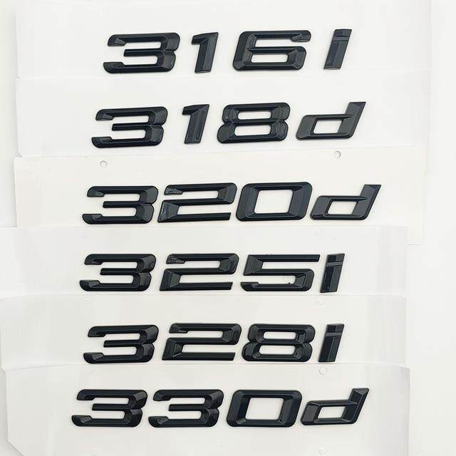 【car parts】 3D Chrome Black Car Trunk Badge Emblem Sticker 316i 318i ...