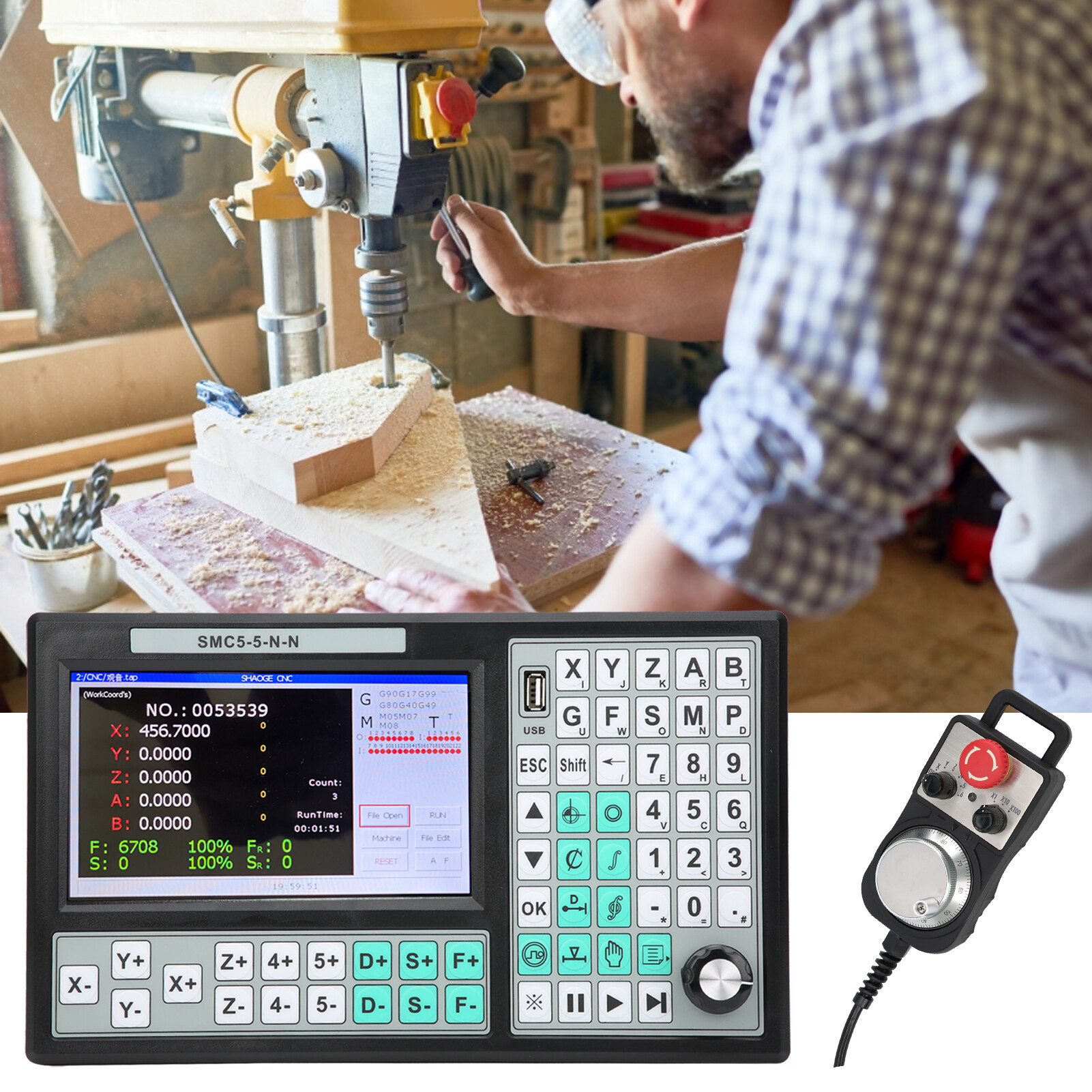 5‑Axis CNC Motion Control System with Screen + Handwheel for Laser ...