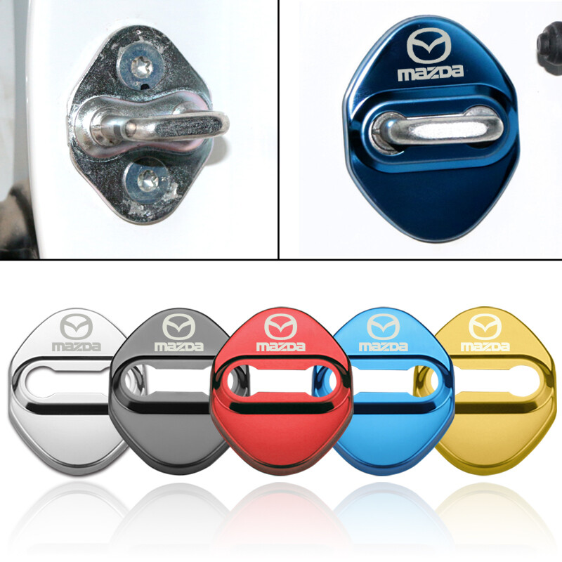 Car Emblems Case For Mazda MS Logo 3 For Mazda Mazda3 Hatchback CX-3 CX-9 CX-60 CX-30 CX-50 CX-8 Mazda3 Sedan BT-50 Mazda MX-5 Mazda2 Hatchback Auto Door Lock Cover