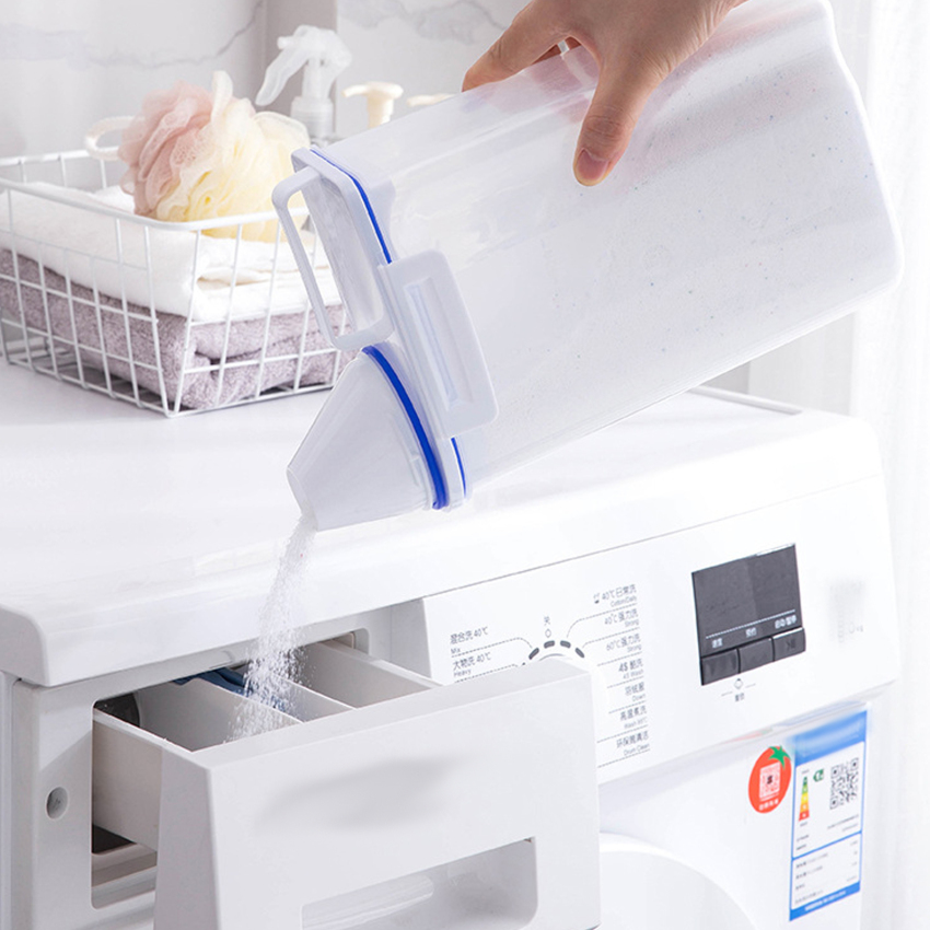 Hộp Đựng Chất Tẩy Rửa Đồ Giặt Gia Dụng Bằng Nhựa Hộp Đựng Đồ Kín Đóng Hộp Cầm Tay Có Nắp