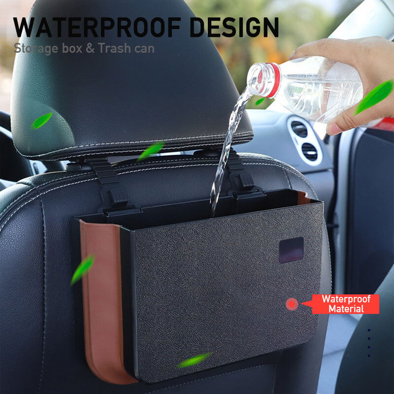 Car Seat-Back Storage Box Trash Bin Can Waterproof Auto Accessories