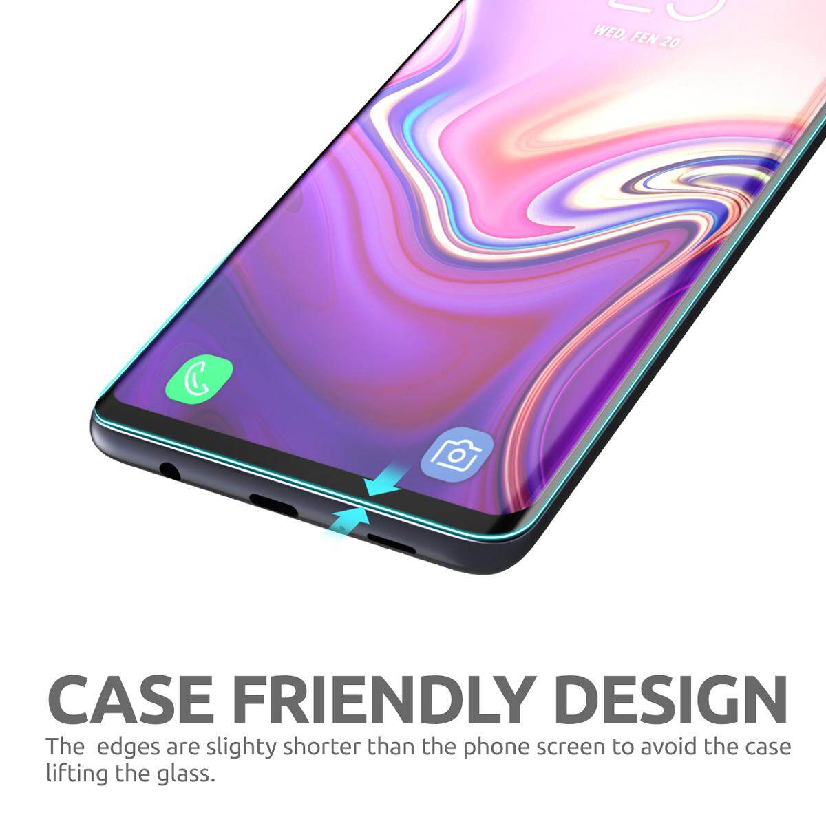 SUPCASE 3D Kính Cường Lực Cong Bảo Vệ Màn Hình Cho Samsung Galaxy S10/S10Plus [Hỗ Trợ Trong-Màn Hình Nhận Diện Vân Tay] Không Tạo Bọt Khí [Trường Hợp Thân Thiện Với] Miếng Bảo Vệ Màn Hình