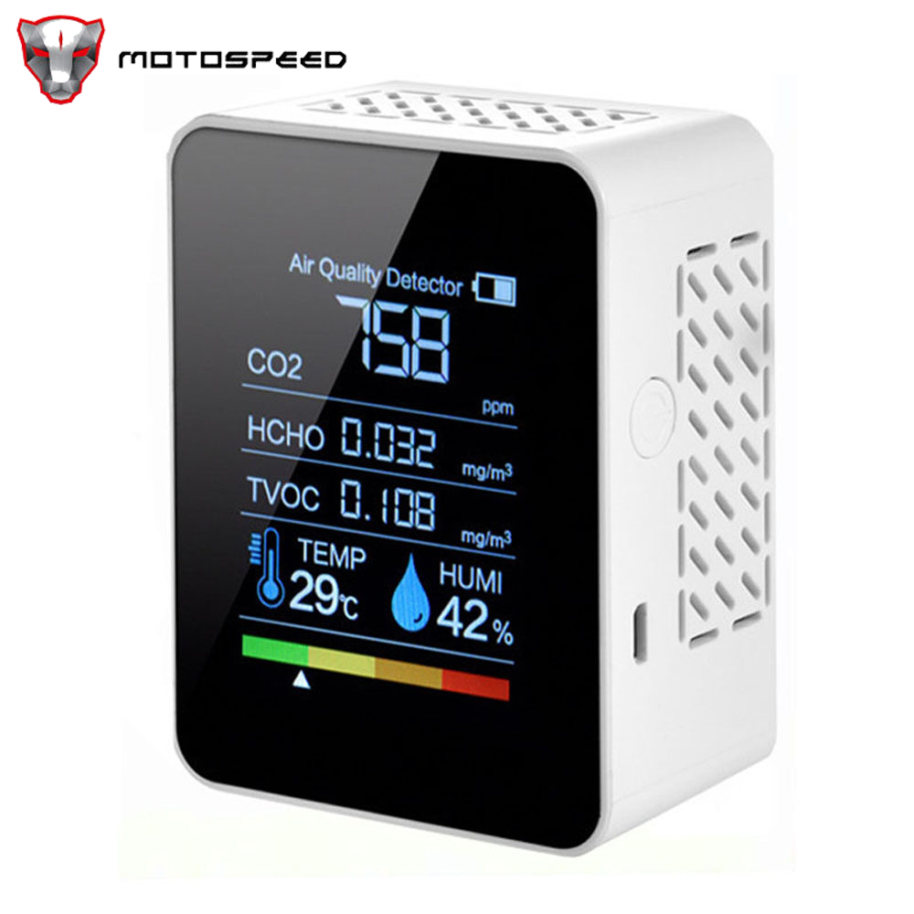 Smart Sensor Multifunctional 5in1 CO2 Meter Digital Temperature Humidity Tester Carbon Dioxide TVOC HCHO Detector Air Quality Monitor