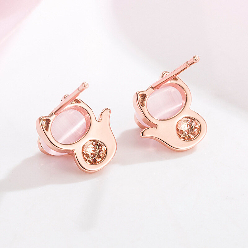 Kim cương dát Fox nữ dâm bụt đá Fox Bông tai