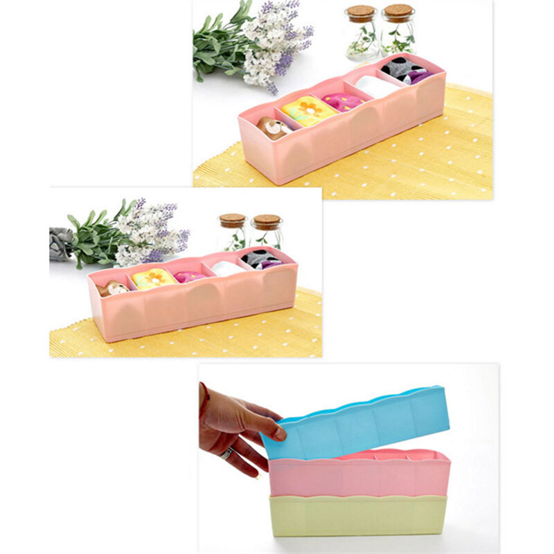 Household Japanese-style 5-grid Multi-purpose Plastic Storage Box Underwear Socks Storage Box Drawer Wardrobe Organizer