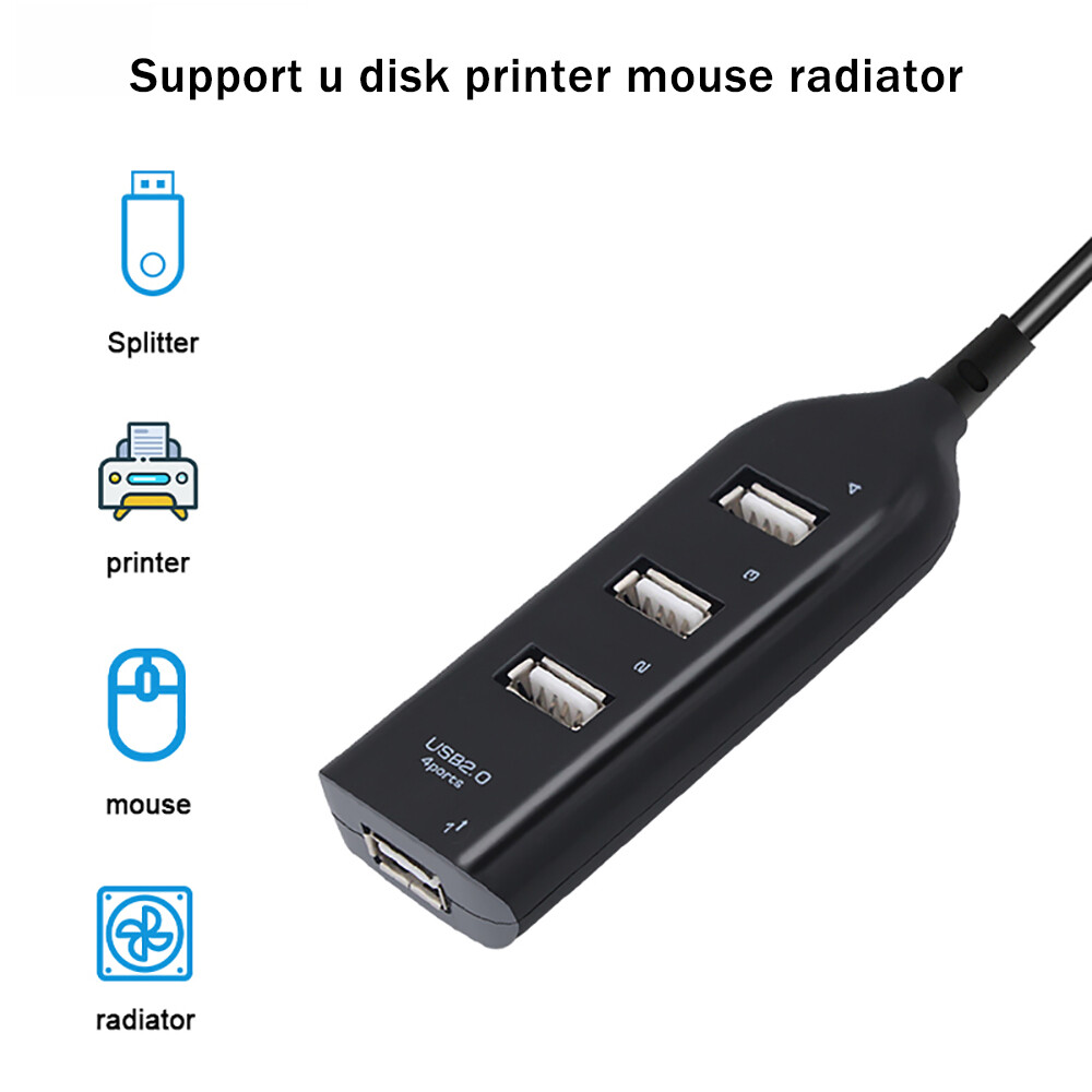 JTKE USB Hub 4 Cổng USB 2.0 Với Cáp Tốc Độ Cao Mini Hub Ổ Cắm Mô Hình Bộ Chia Cáp Cho Máy Tính Xách Tay
