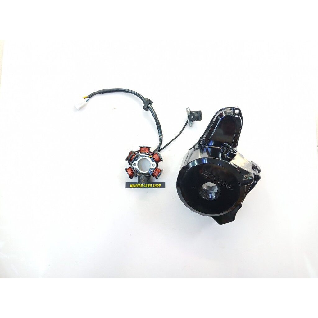 Lốc đề xe wave anpha đen có lửa 6 cục 2 món