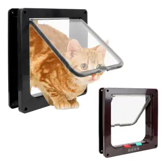 Security Flap Door 4 Way Lockable Animal Small Pet Cat Dog Gate
