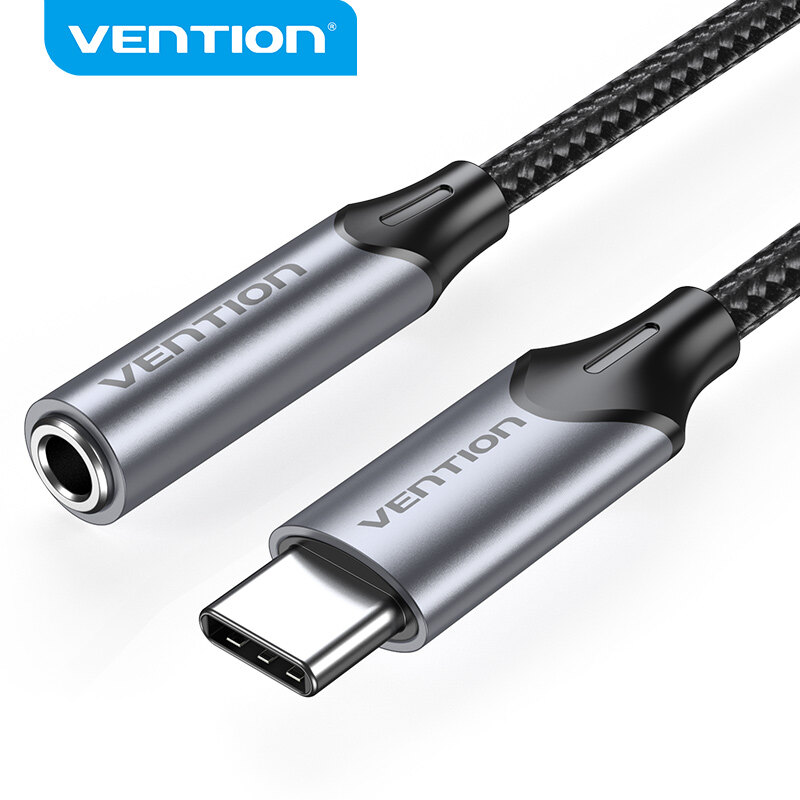 Vention USB C to 3.5mm Audio Adapter DAC Chip Type C to 3.5mm Earphone Jack Adapter 0.1m 10m for Meizu 16s Samsung Note 10 Headphone Audio Adapter