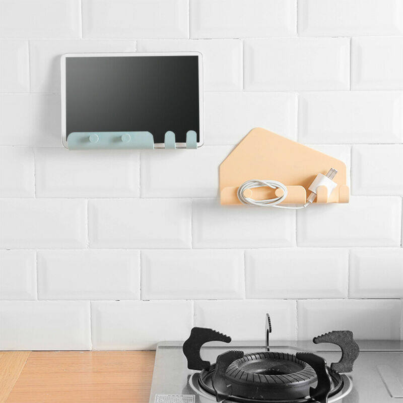 Wall Mount Mobile Phone Tablet Holder Socket Wall Shelf Rack Holders Storager Charging Box Bracket Stand